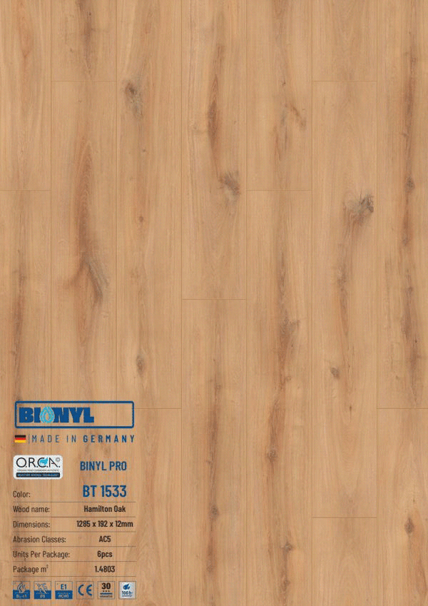 Sàn gỗ Binyl Pro BT1533 12mm