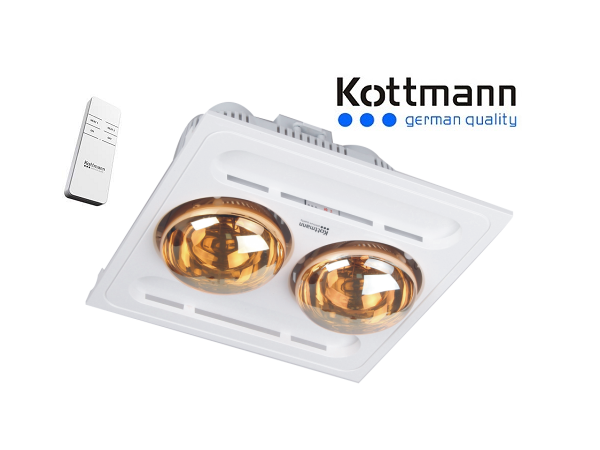 Đèn sưởi Kottmann 2 bóng âm trần có điều khiển từ xa