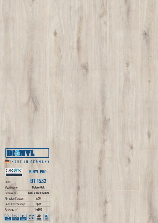 Sàn gỗ Binyl Pro BT1532 12mm